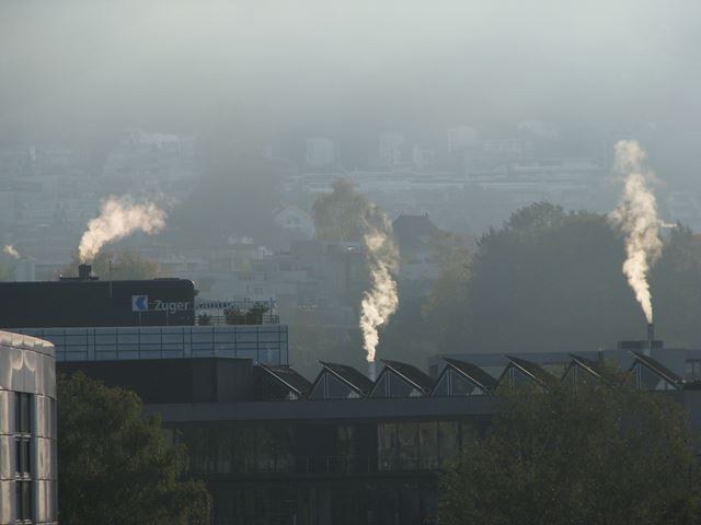 Stadt Zug mit Kaminen