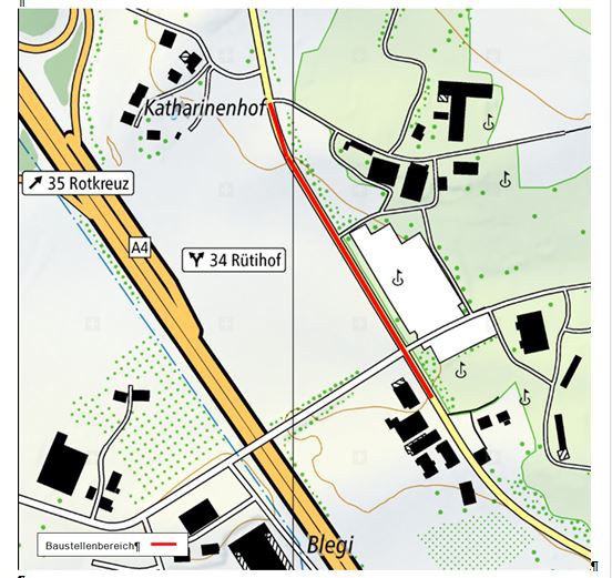 Ein Abschnitt Holzhäusernstrasse (rot markiert) wird bald umfassend saniert.