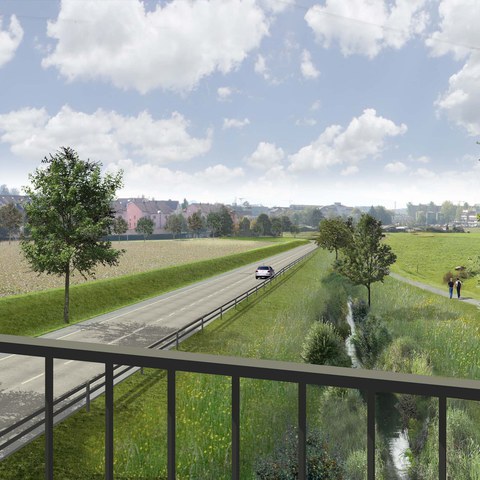 Strassenraum ab Brücke Inwil