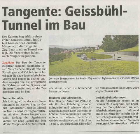 Geissbüel - Tunnel im Bau