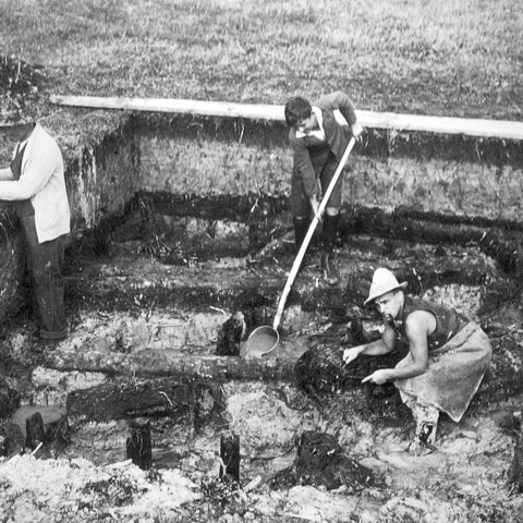 Zug Sumpf, Grabung 1929, Arbeitssituation