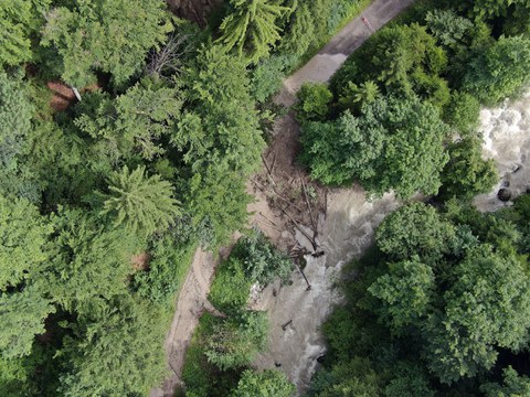 Rutschungen bei Schönbrunn - Teilabschnitt Lorzentobelweg weiterhin gesperrt