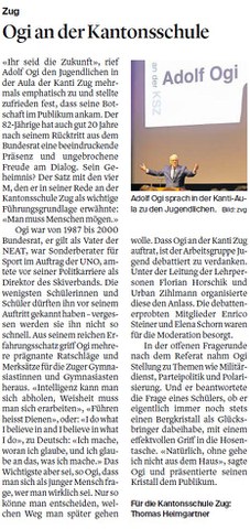 Besuch Altbundesrat Adolf Ogi