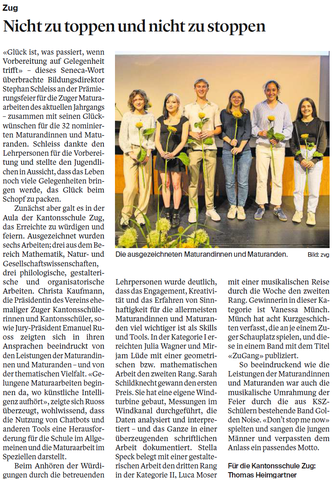 Prämierung Maturaarbeiten 2024