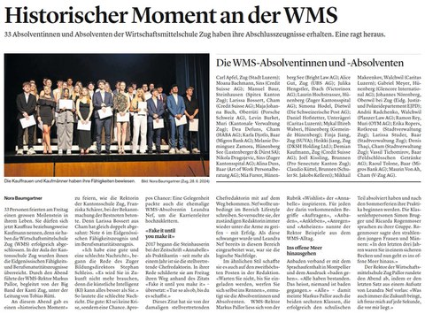 Historischer Moment an der WMS