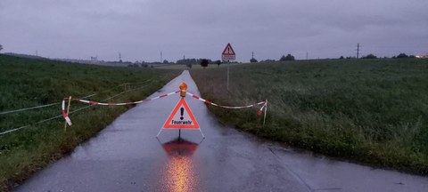Strasse überflutet