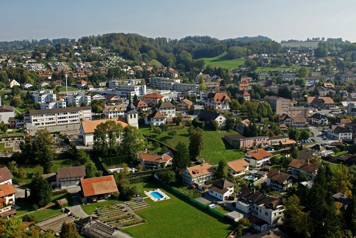 Luftansicht Partnergemeinde Marly