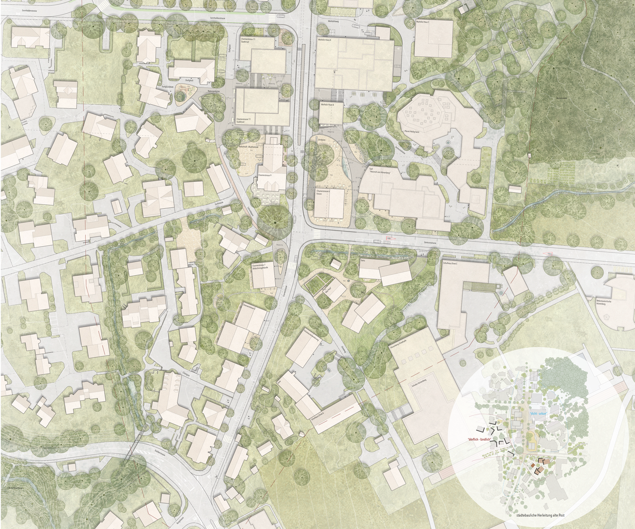 Siegerkonzept Weiterentwicklung Dorfzentrum