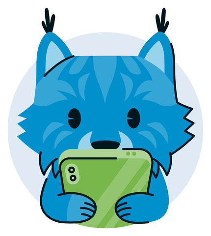 Sticker mit Cartoon-Luchs