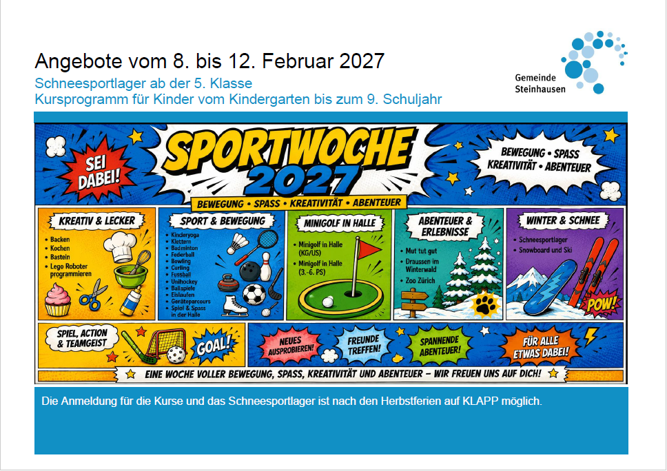 Schneesportlager / Kursangebot 2026/2027