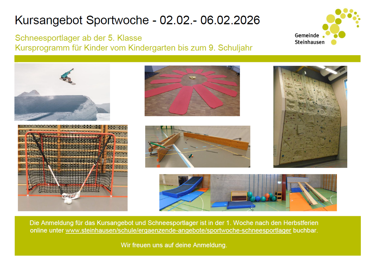 Schneesportlager / Kursangebot 2025/2026