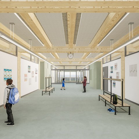 Korridore im aufgestockten Bereich