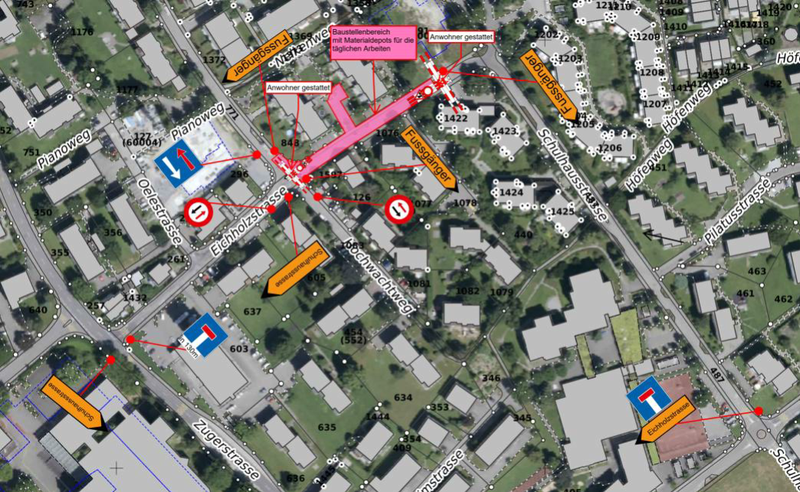 Bauarbeiten Fernwärme Eichholzstrasse Teil 2