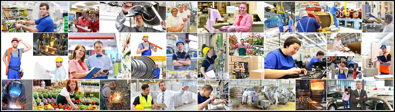 verschiedene Berufe auf einem Bild